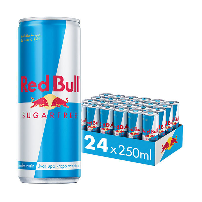 24 x Red Bull Energidrik, 250 ml, Sukkerfri