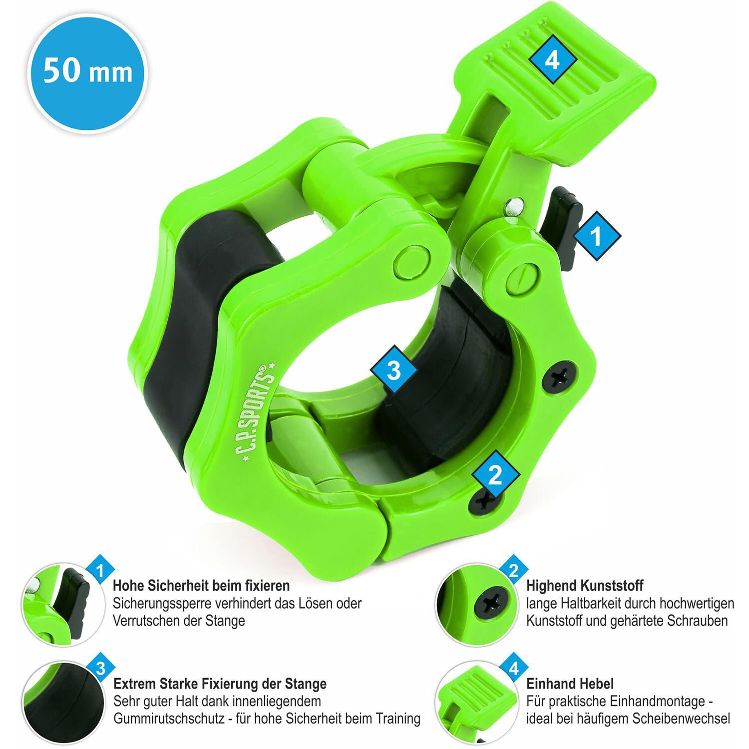 Jaw Lock l&aring;seklammer 50 mm Gr&oslash;n