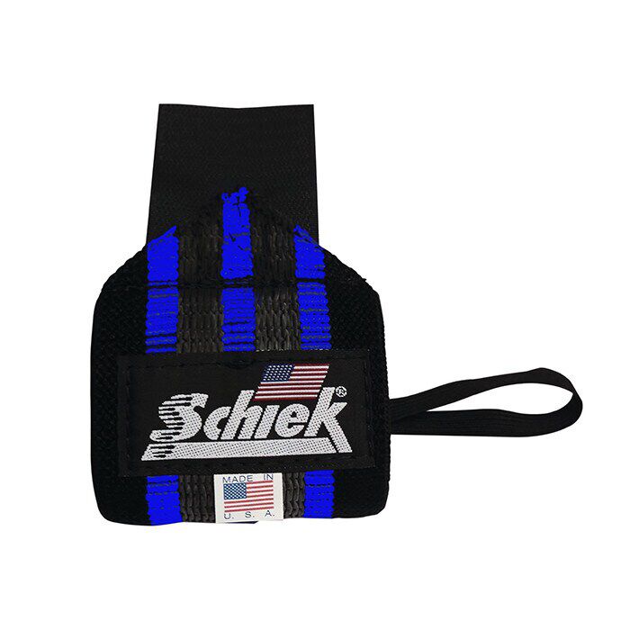 Heavy Duty Rubber Reinforced Wrist Wraps 45 cm Sort/Bl&aring;
