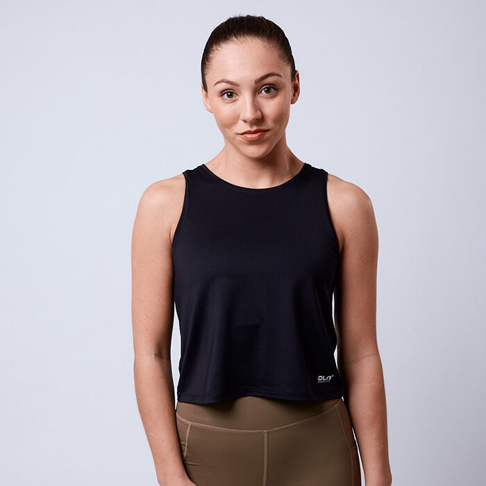 Cropped Linne Sort