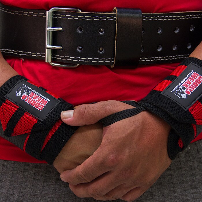 Wrist Wraps Pro Sort/R&oslash;d