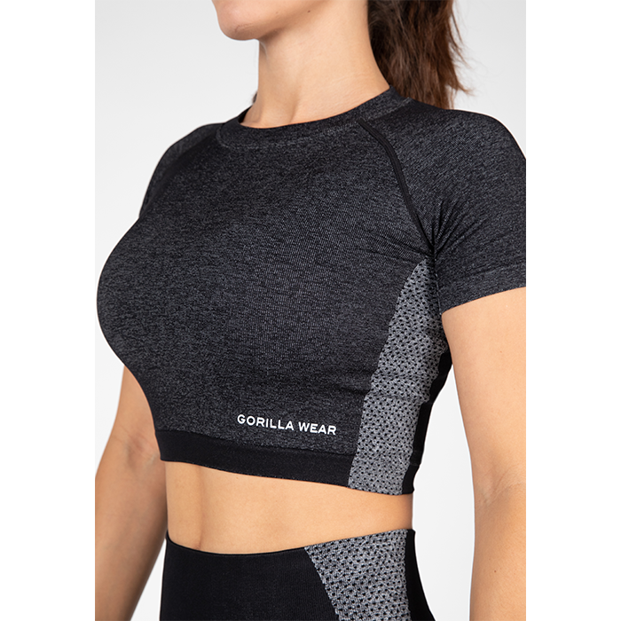 Selah Seamless Crop Top, Black