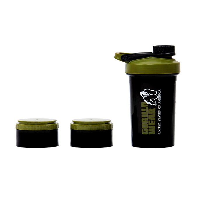 Shaker 2 Go Sort/Gr&oslash;n 500 ml + 130 ml x 2
