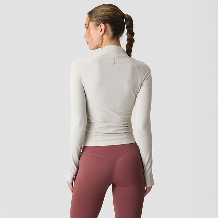 Define Halv-Zip Tr&oslash;je Beige