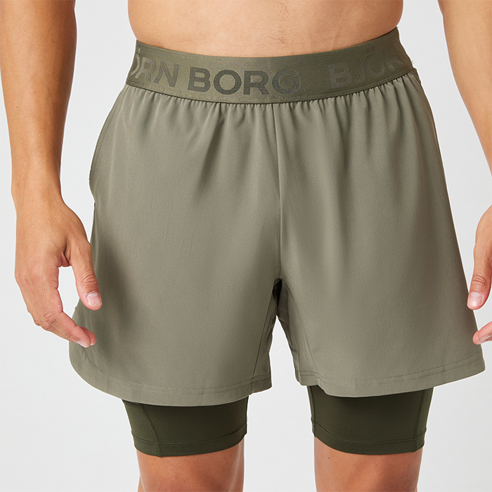 Borg 2 in 1 Shorts Gr&oslash;n
