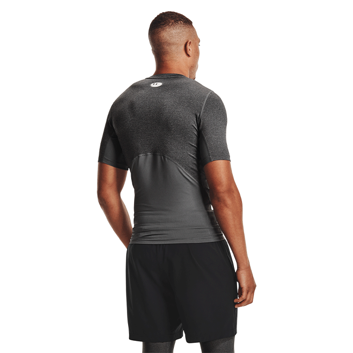 UA HG Armour Comp SS, Carbon Heather