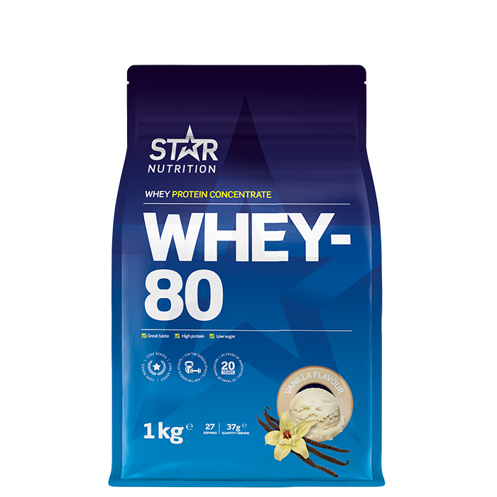 Whey-80 Valleprotein 1 kg vanilj
