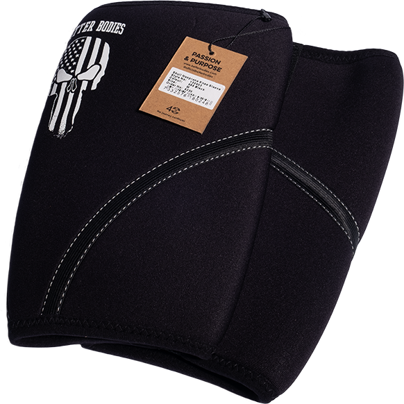 Skull Neoprene Knee Sleeve, Black