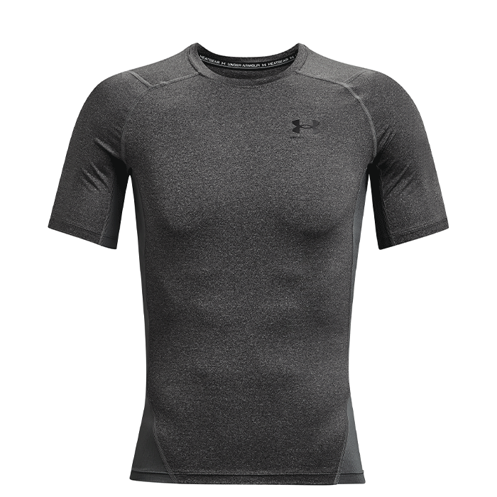 UA HG Armour Comp SS, Carbon Heather
