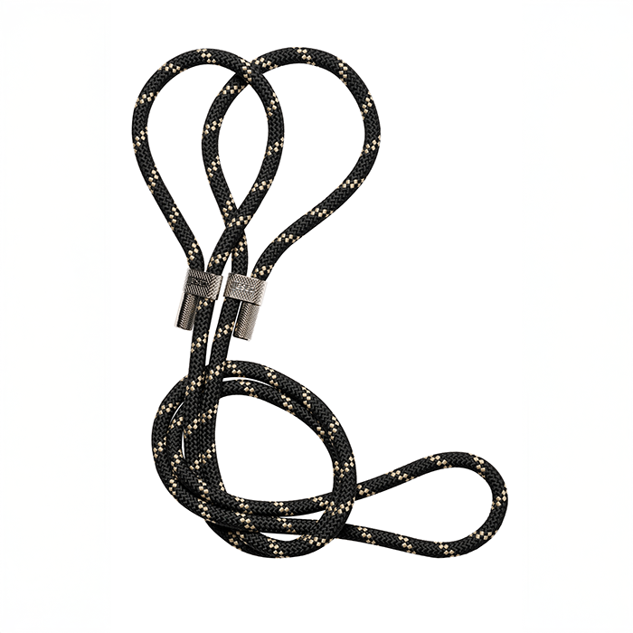 Flettet Yogam&aring;tte Rem Sort/Beige