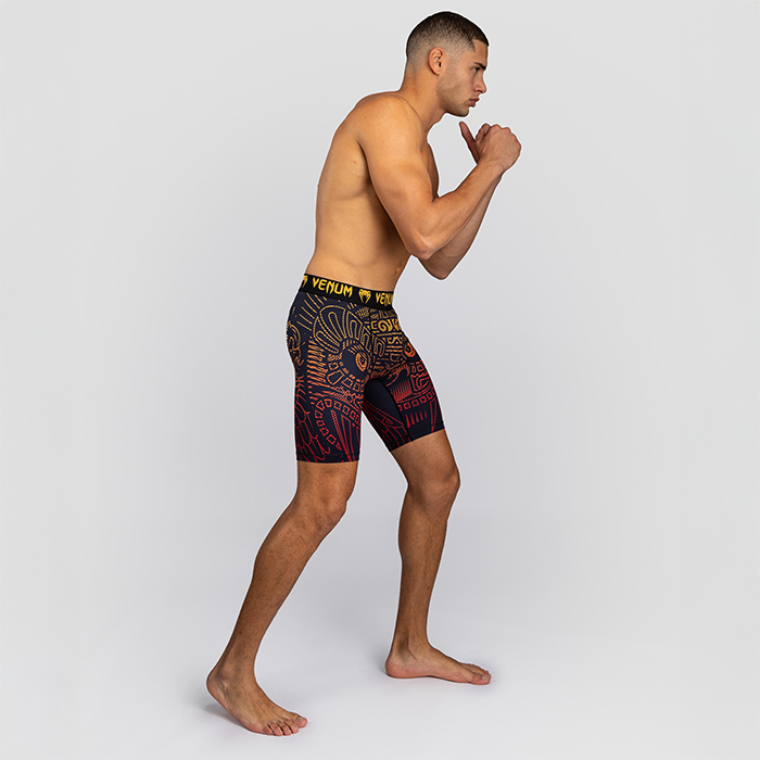 Venum Quetzal Fury Vale Tudo Shorts Sort R&oslash;d Orange
