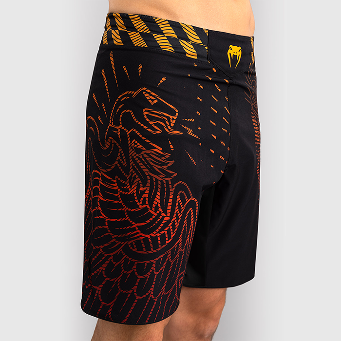 Venum Quetzal Fury Fightshorts Sort R&oslash;d Orange