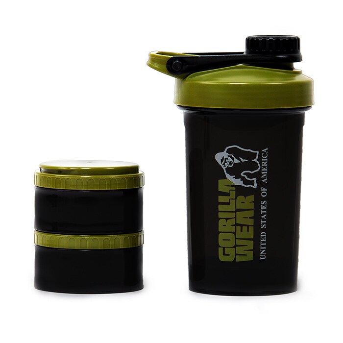 Shaker 2 Go Sort/Gr&oslash;n 500 ml + 130 ml x 2