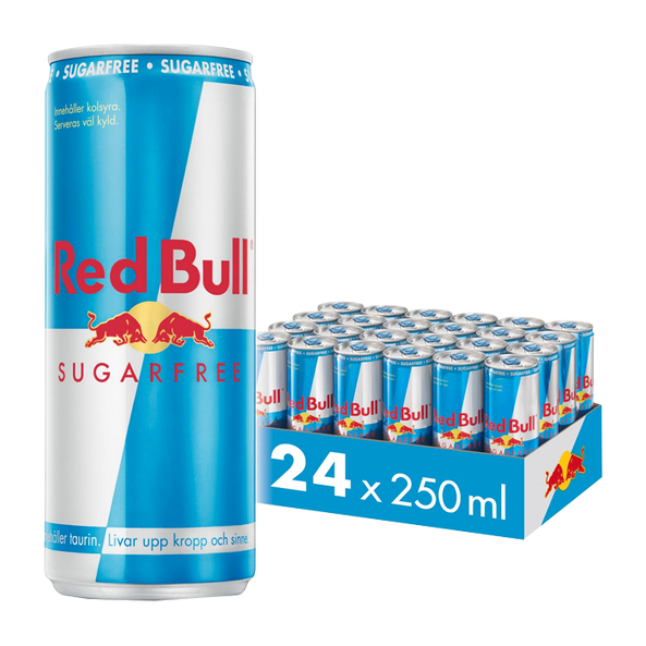 24 x Red Bull Energidrik, 250 ml, Sukkerfri