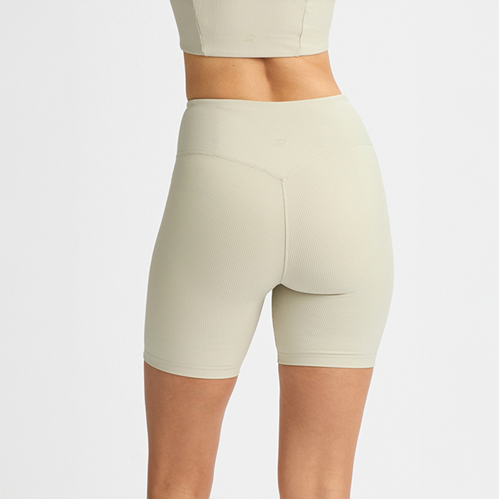 Ribstrikkede Cykelshorts Beige