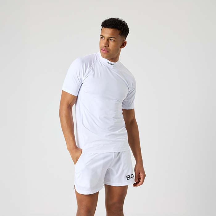 Mock Neck T‑shirt Hvid