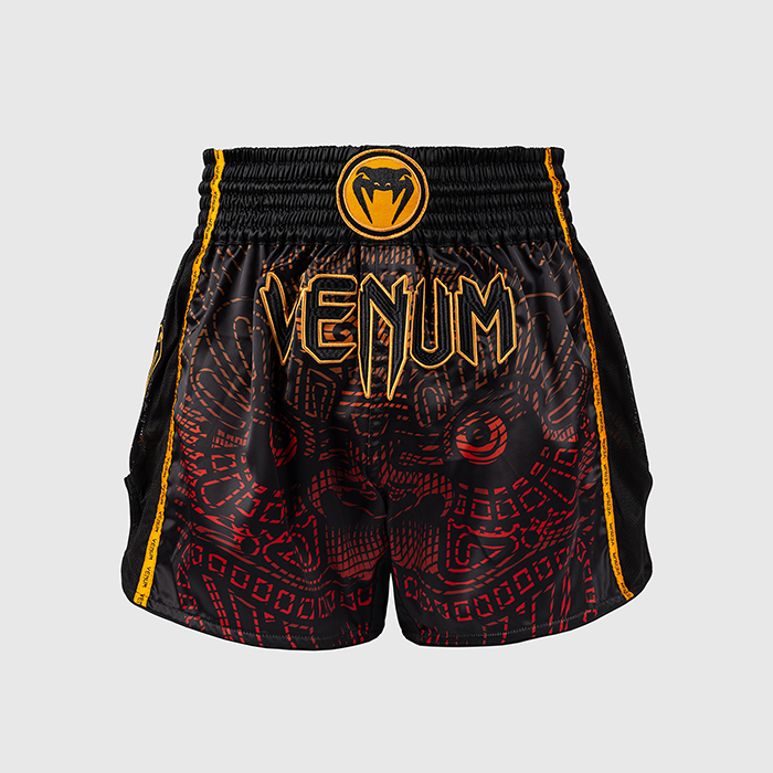 Venum Quetzal Fury Muay Thai Shorts Sort R&oslash;d Orange